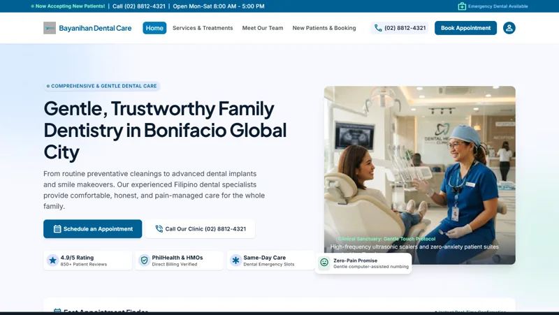 Bayanihan Dental website design demo build