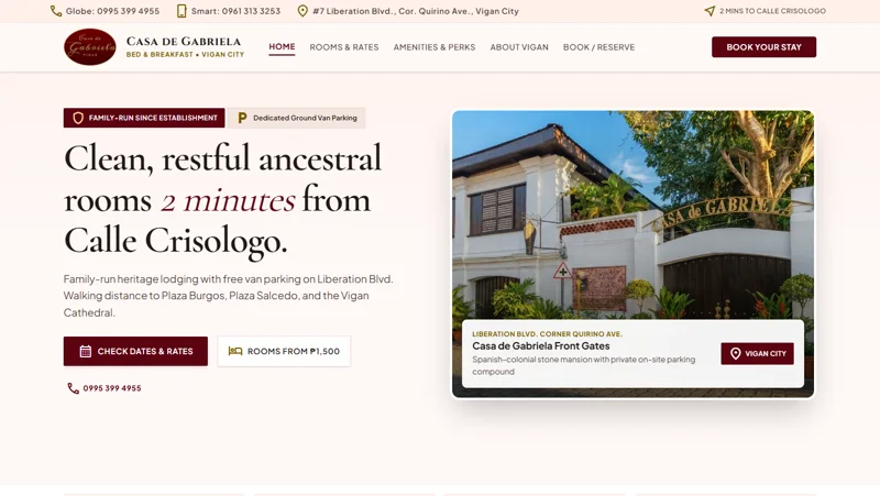 Casa de Gabriela website design demo build