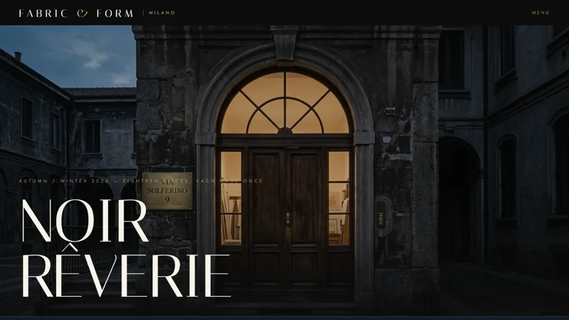 Fabric and Form website design demo build