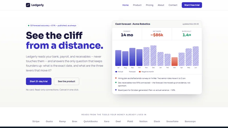 Ledgerly website design demo build