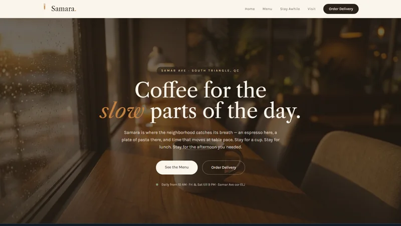 Samara website design demo build