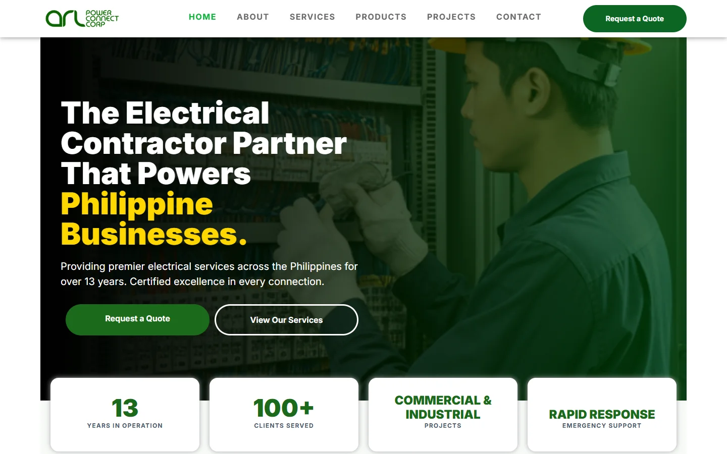 ARL Power website homepage